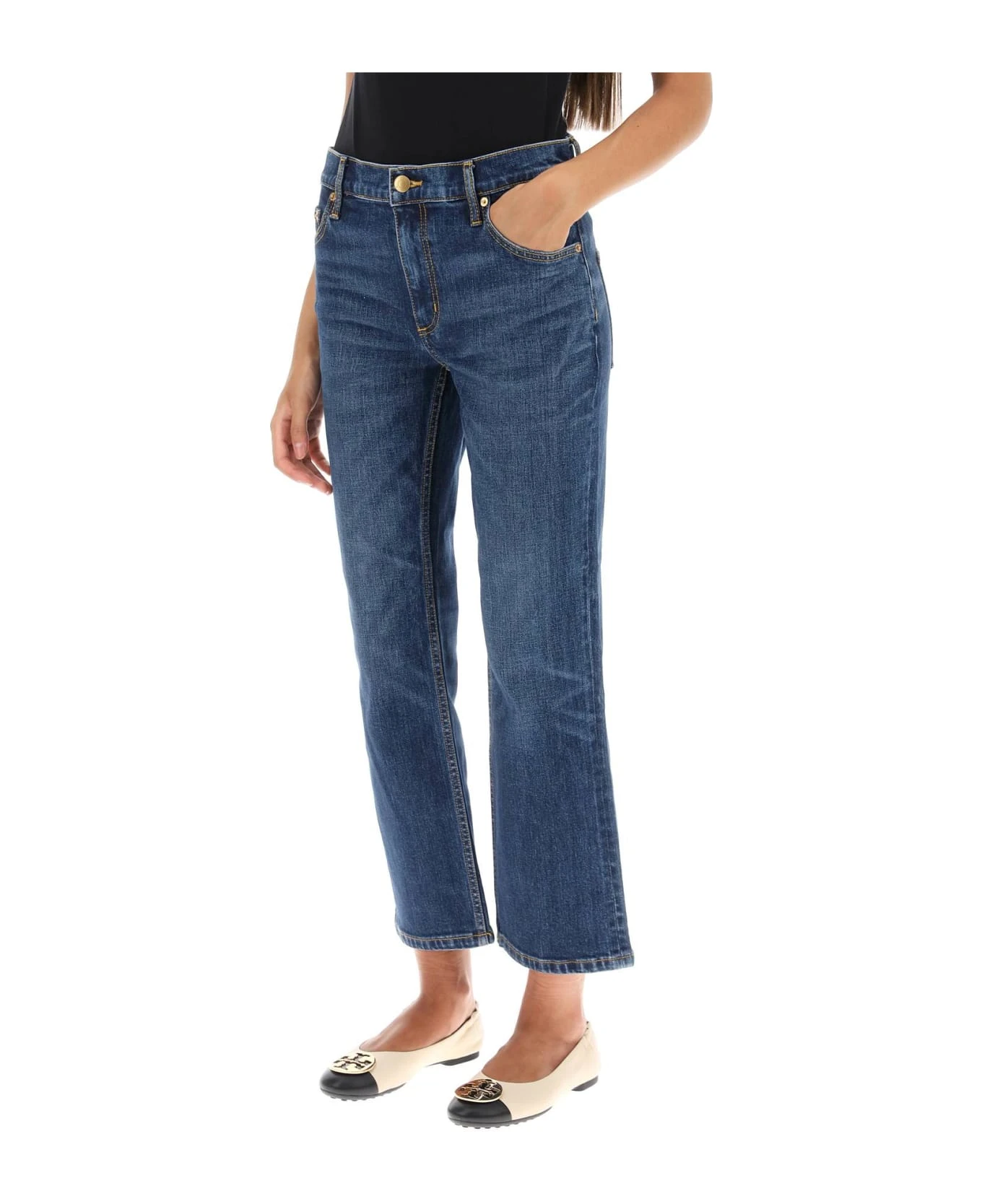 Tory Burch Cropped Flared Jeans 4 Tory Burch Cropped Flared Jeans - Image 4