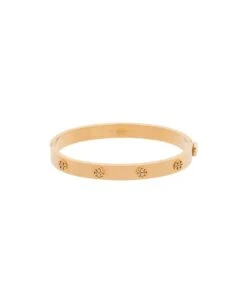 Tory Burch Gold-colored Steel Bracelet With Logo