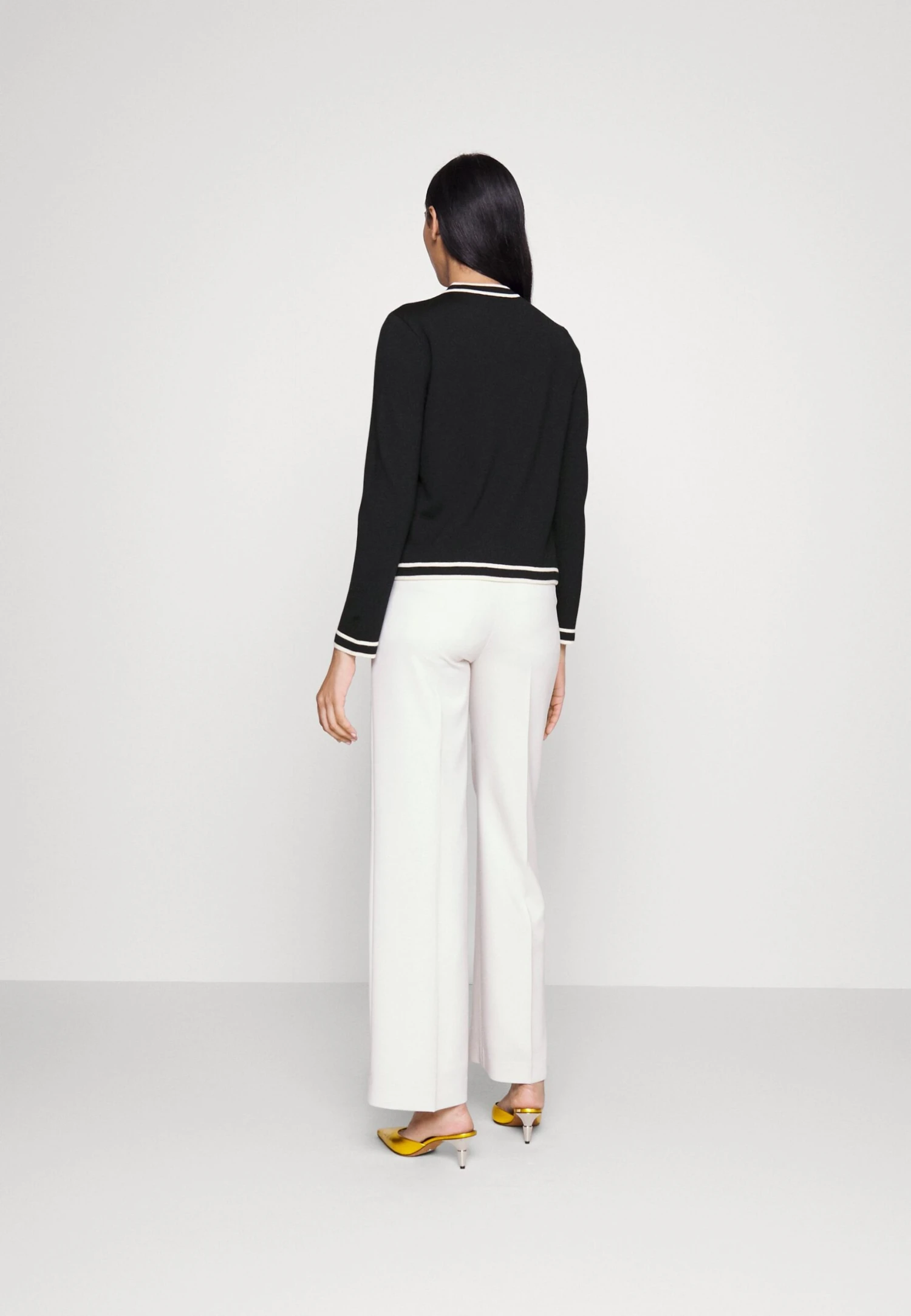 Tory Burch Kendra Cardigan - Cardigan - Black / French Cream 3 Tory Burch Kendra Cardigan - Cardigan - Black / French Cream - Image 3