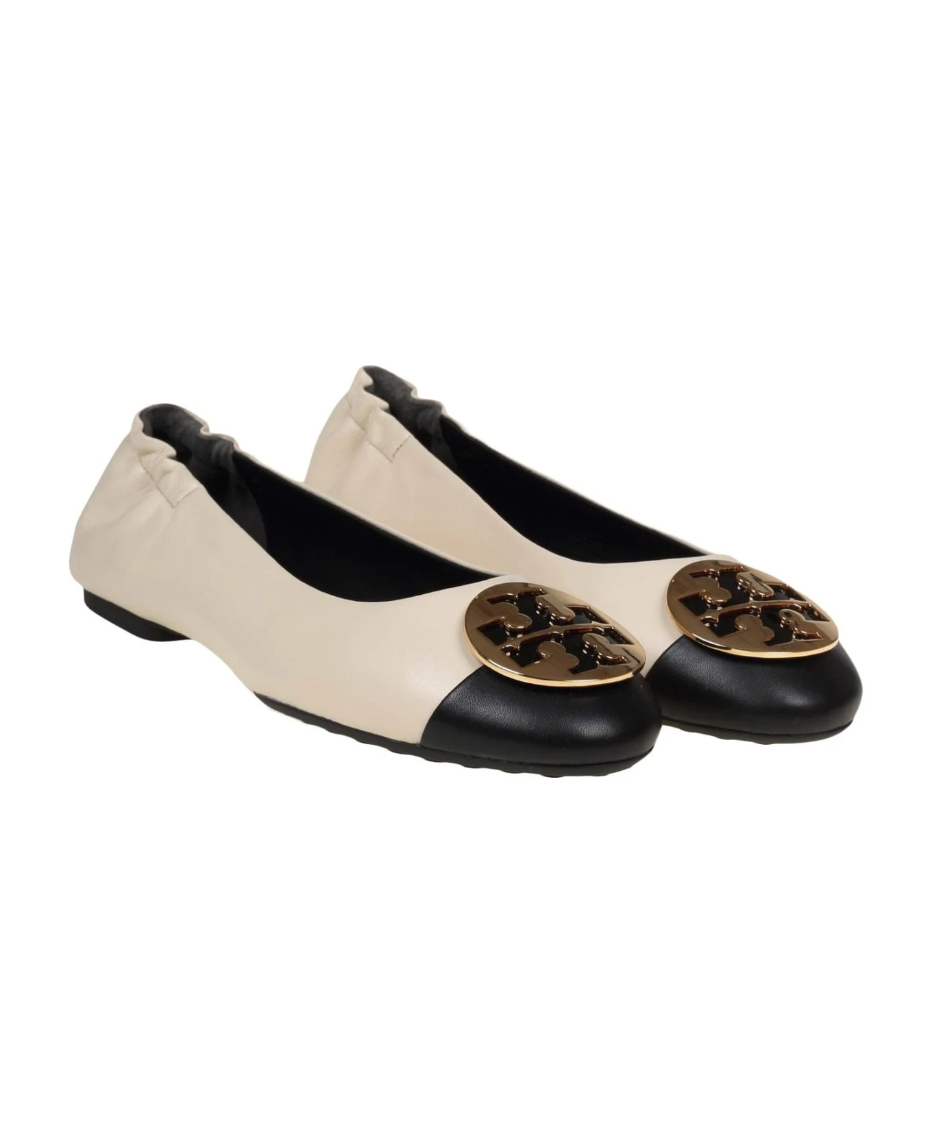 Tory Burch Claire Ballerina In Leather With Logo 2 Tory Burch Claire Ballerina In Leather With Logo - Image 2