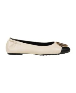 Tory Burch Claire Ballerina In Leather With Logo