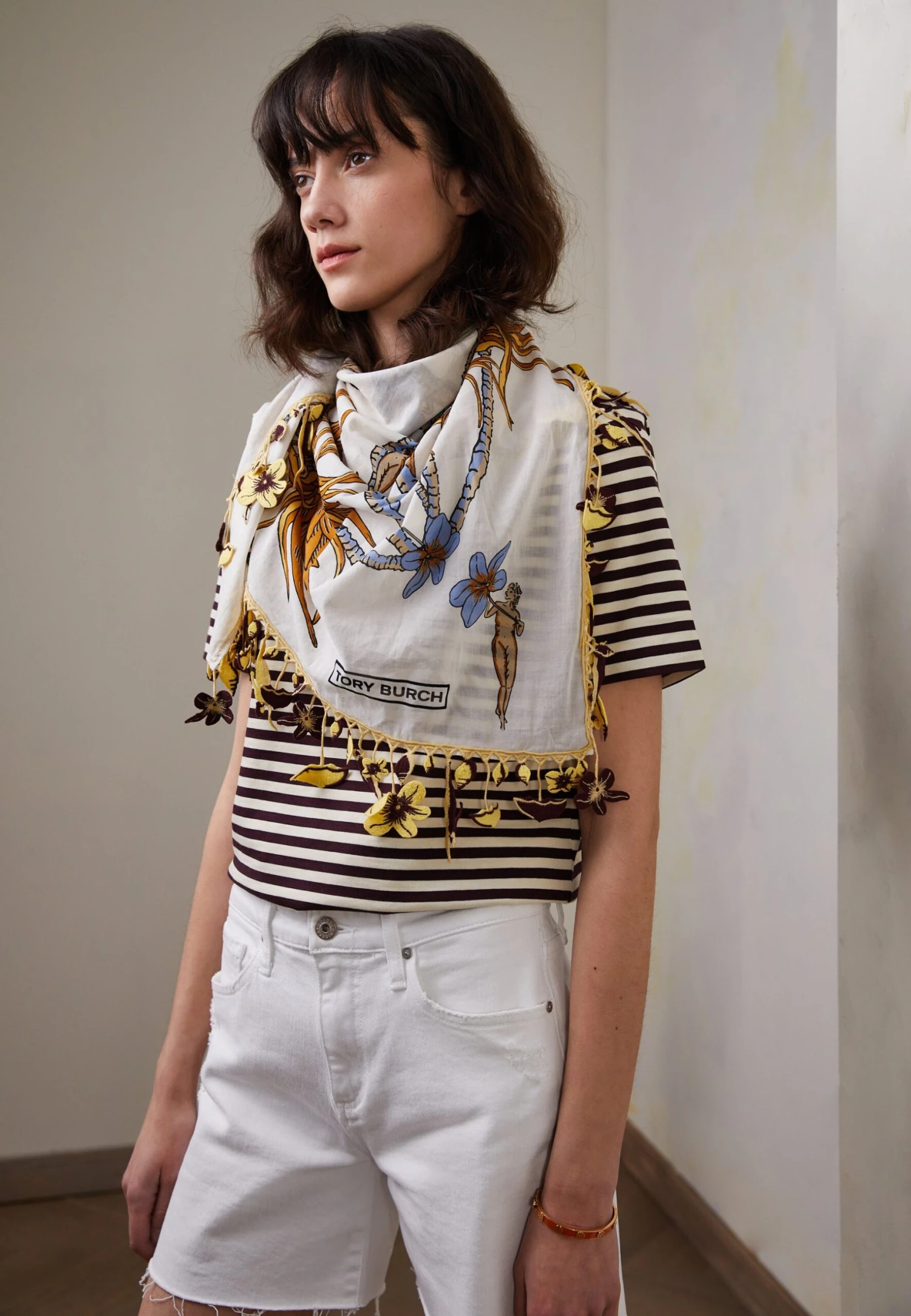 Tory Burch Climbing Palms Square - Foulard - French Cream 1 Tory Burch Climbing Palms Square - Foulard - French Cream