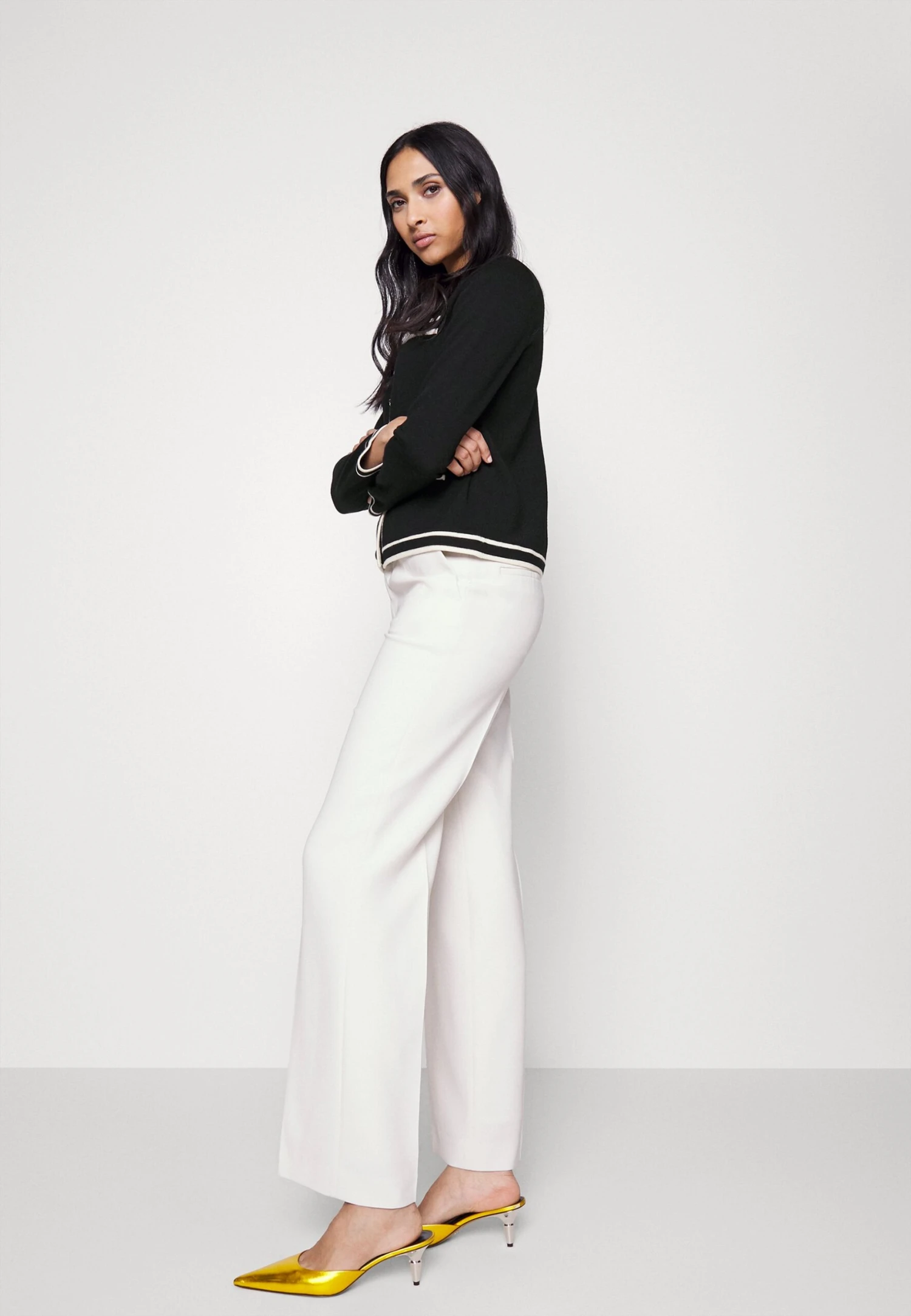 Tory Burch Kendra Cardigan - Cardigan - Black / French Cream 7 Tory Burch Kendra Cardigan - Cardigan - Black / French Cream - Image 7