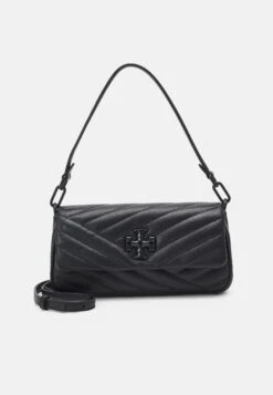 Tory Burch Kira Chevron Small Flap Shoulder - Handbag - Black/Silver