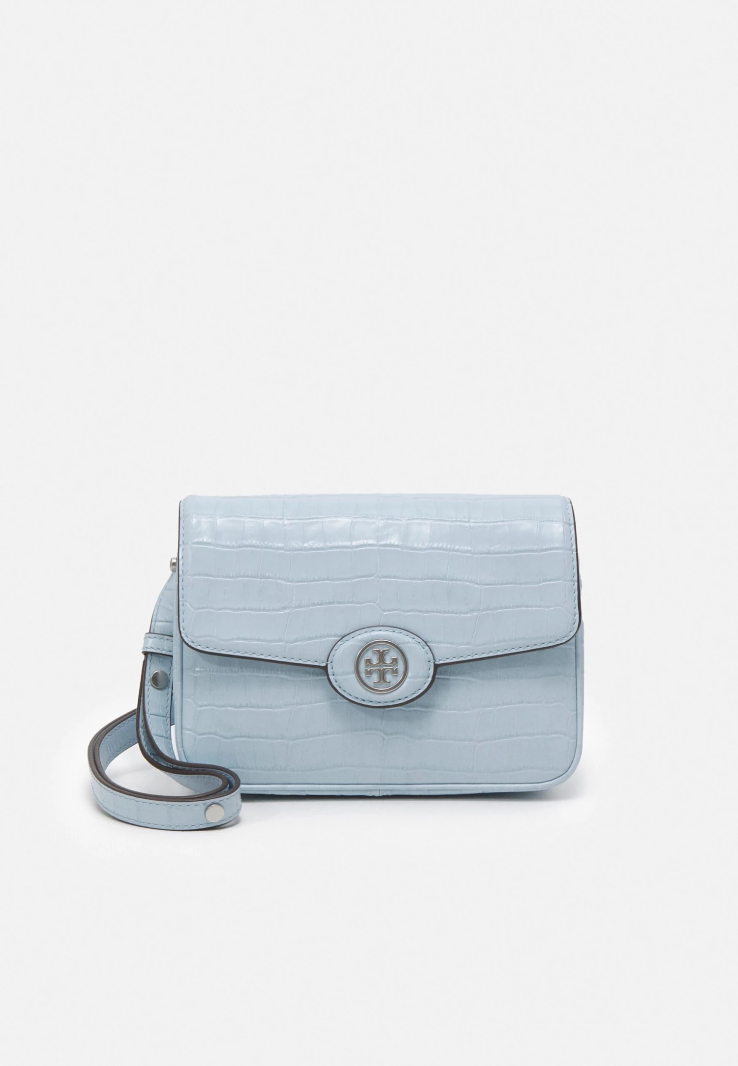 Tory Burch Robinson Embossed Convertible Shoulder - Handbag - Blue Mist 1 Tory Burch Robinson Embossed Convertible Shoulder - Handbag - Blue Mist