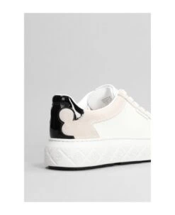 Tory Burch Ladybug Sneakers In White Suede And Leather -Tory Burch 288c1a0b9e37e6797bcbaedfe823a487