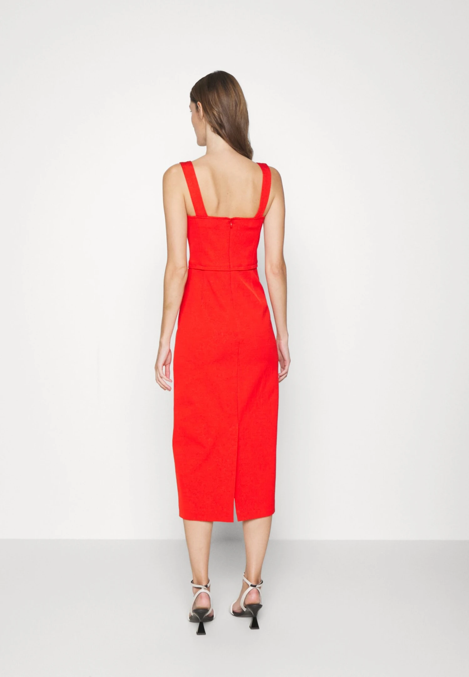 Tory Burch Stretch Faille Dress - Cocktail Dress / Party Dress - Goji Red 5 Tory Burch Stretch Faille Dress - Cocktail Dress / Party Dress - Goji Red - Image 5