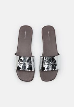 Tory Burch Ines Flat Slide - Mules - Silver/Coconut 11 Tory Burch Ines Flat Slide - Mules - Silver/Coconut -Tory Burch 2f4f5c09437e47e9823fb2f21e329303