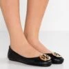 Tory Burch Minnie Travel Ballet- Ballet Pumps - Perfect Black/Gold