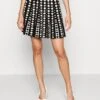 Tory Burch Jacquard Skirt - Mini Skirt - Black/Vanilla Flower