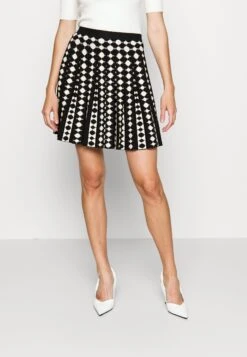 Tory Burch Jacquard Skirt - Mini Skirt - Black/Vanilla Flower
