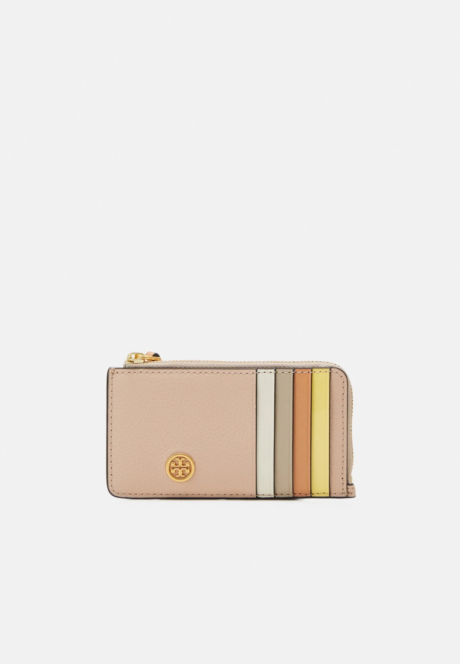 Tory Burch Robinson Pebbled Top Zip Card Case - Wallet - Goan Sand 2 Tory Burch Robinson Pebbled Top Zip Card Case - Wallet - Goan Sand - Image 2