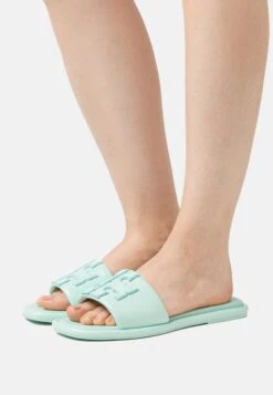 Tory Burch Double T Sport Slide - Mules - Caribbean Mist