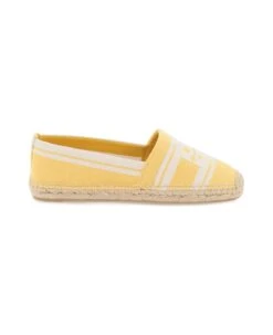 Tory Burch Striped Espadrilles With Double T