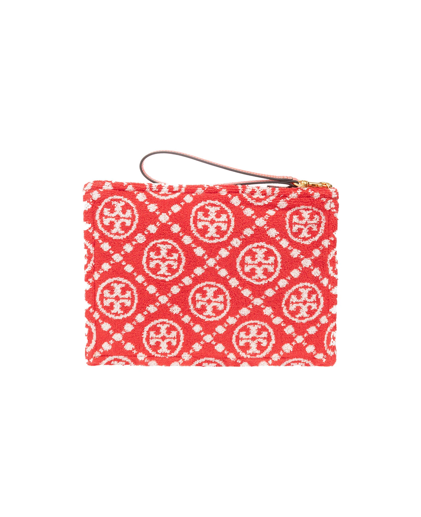 Tory Burch Red T Monogram Terry Clutch Bag 2 Tory Burch Red T Monogram Terry Clutch Bag - Image 2
