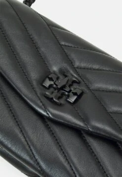 Tory Burch Kira Chevron Powder Coated Chain Wallet - Across Body Bag - Black -Tory Burch 567965a3f0ad4532ae44af282ec10ca1