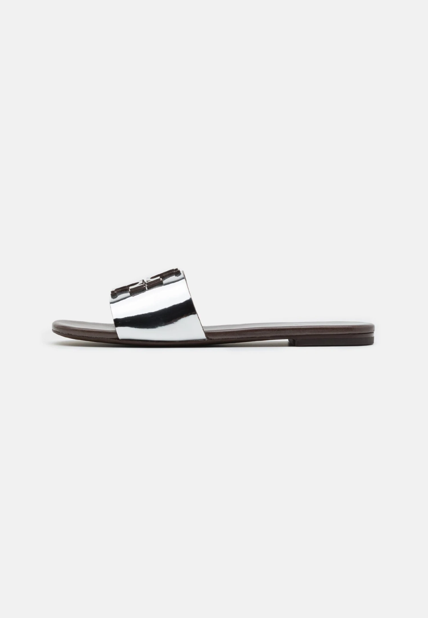 Tory Burch Ines Flat Slide - Mules - Silver/Coconut 2 Tory Burch Ines Flat Slide - Mules - Silver/Coconut - Image 2