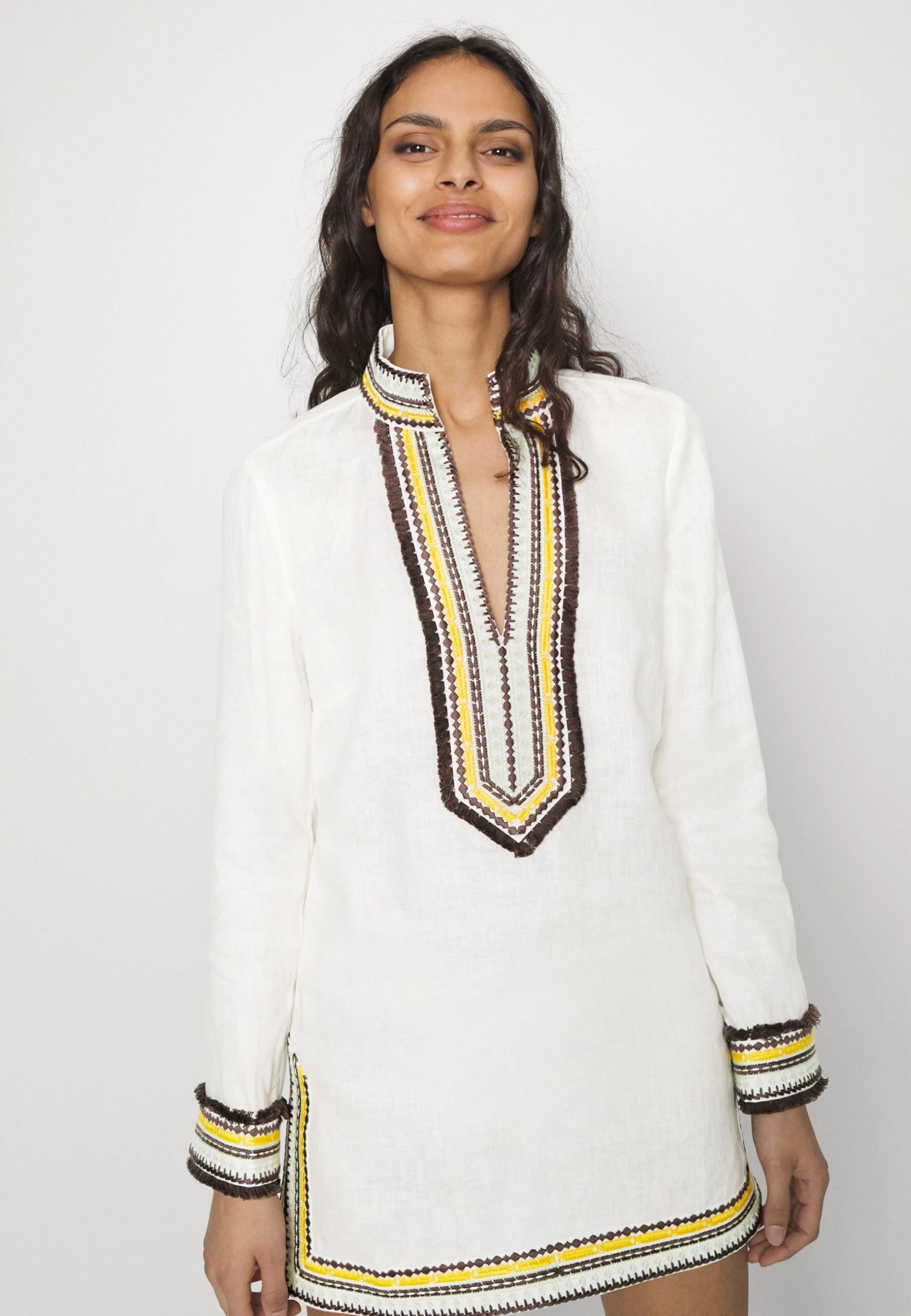Tory Burch Embroidered Tory Tunic - Beach Accessory - Ivory 4 Tory Burch Embroidered Tory Tunic - Beach Accessory - Ivory - Image 4
