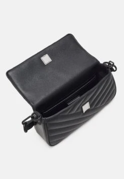 Tory Burch Kira Chevron Small Flap Shoulder - Handbag - Black/Silver -Tory Burch 5a393bdab107483f869dd0535da2e61c