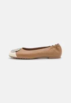 Tory Burch Claire Cap Toe Ballet - Ballet Pumps - Almond Flour/Light Cream/Silver