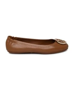 Tory Burch Brown Leather Claire Ballet Flats