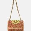 Tory Burch Small Fleming Soft Crochet Convertible Shoulder Bag - Handbag - Exotic Red/Green Citrine