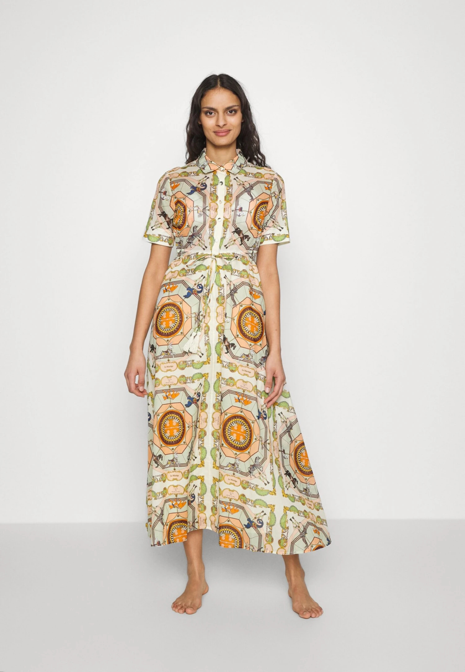 Tory Burch Carousel Shirtdress - Beach Accessory - French Cream 1 Tory Burch Carousel Shirtdress - Beach Accessory - French Cream