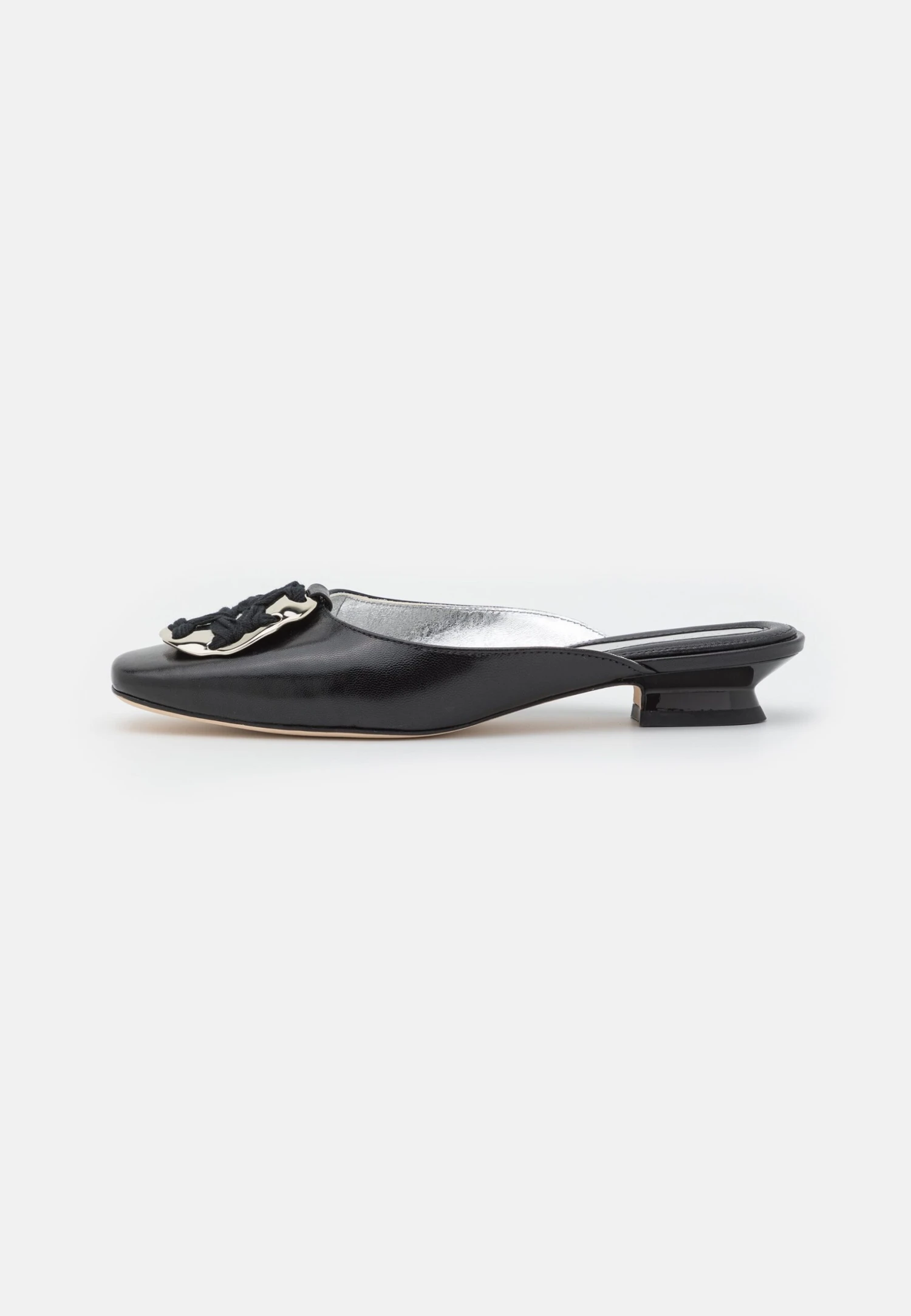 Tory Burch Patos Logo Kitten Heel - Mules - Perfect Black 2 Tory Burch Patos Logo Kitten Heel - Mules - Perfect Black - Image 2