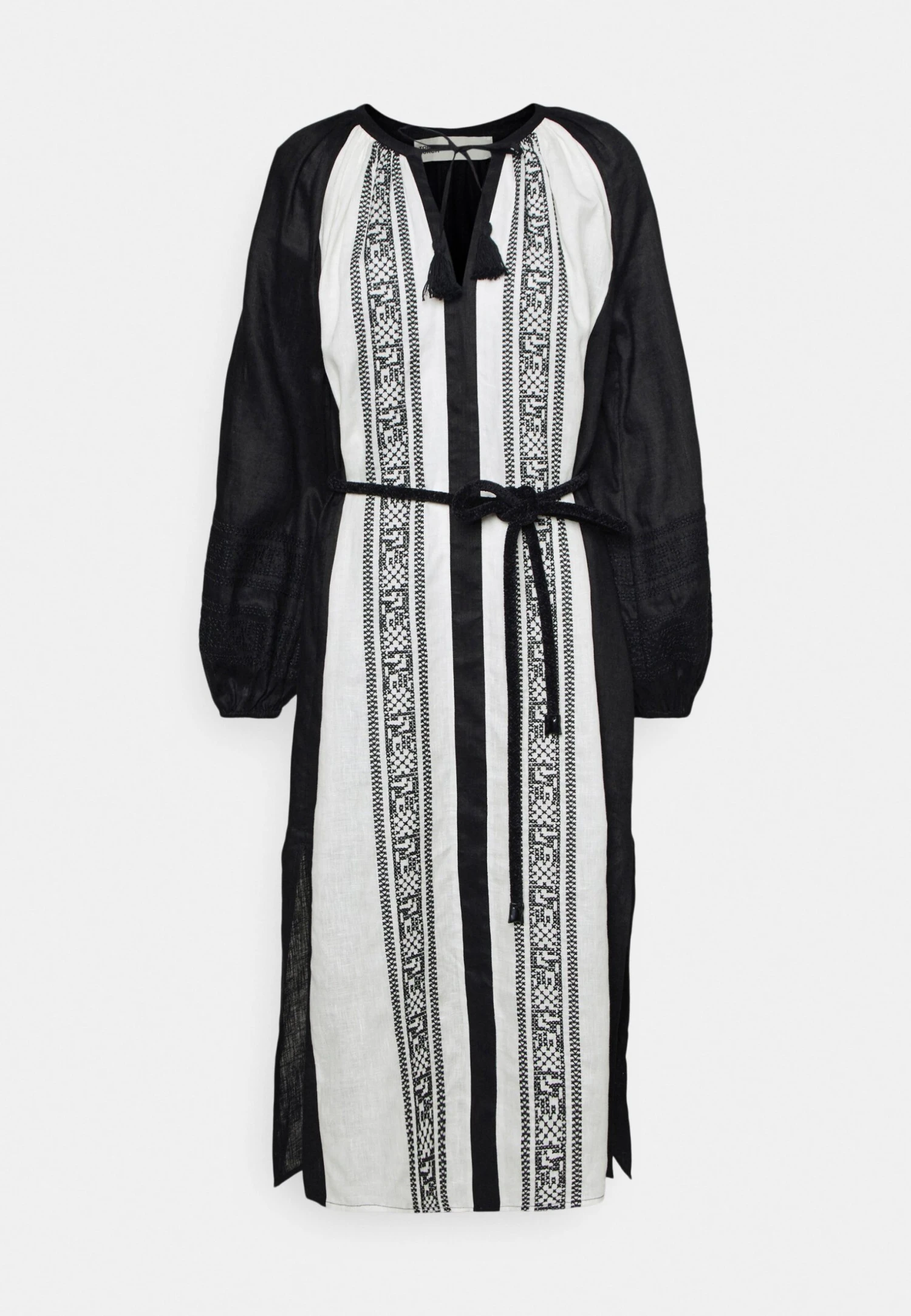 Tory Burch Embroidered Caftan - Beach Accessory - Black/Ivory 1 Tory Burch Embroidered Caftan - Beach Accessory - Black/Ivory