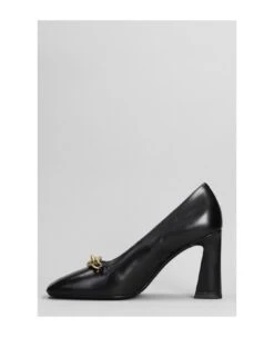 Tory Burch Jessa Pump 90 Pumps In Black Leather -Tory Burch 7764bca8779af3873b7fd3f8f461a6bd