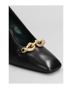 Tory Burch Jessa Pump 90 Pumps In Black Leather -Tory Burch 77ac877dbef28ec38f84b0f6bcbcb95a