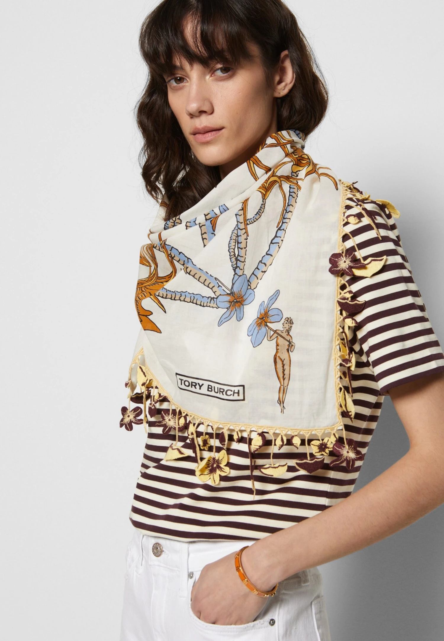 Tory Burch Climbing Palms Square - Foulard - French Cream 3 Tory Burch Climbing Palms Square - Foulard - French Cream - Image 3