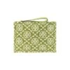 Tory Burch Green T Monogram Terry Clutch Bag