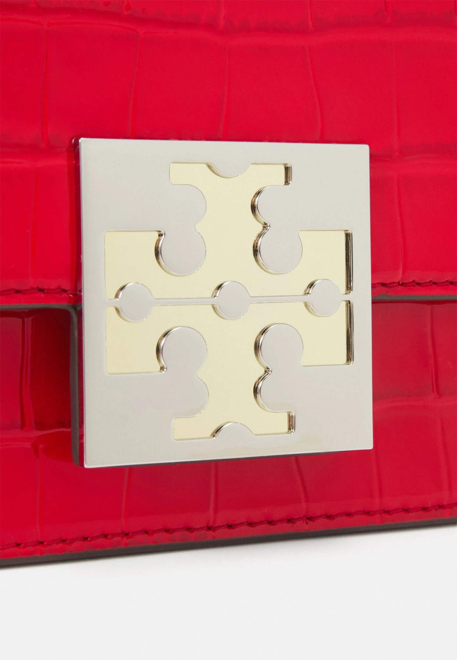 Tory Burch Trend Croc Embossed Mini- Across Body Bag - Candy Apple 4 Tory Burch Trend Croc Embossed Mini- Across Body Bag - Candy Apple - Image 4