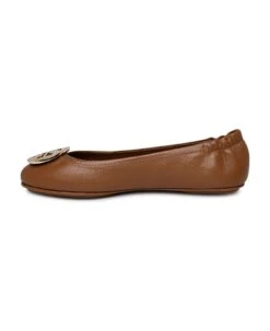 Tory Burch Brown Leather Claire Ballet Flats -Tory Burch 8176a9818921029eb1b0f499bbc81fcc