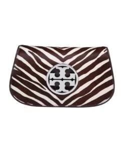 Tory Burch Reva Clutch In Zebra Print Pony