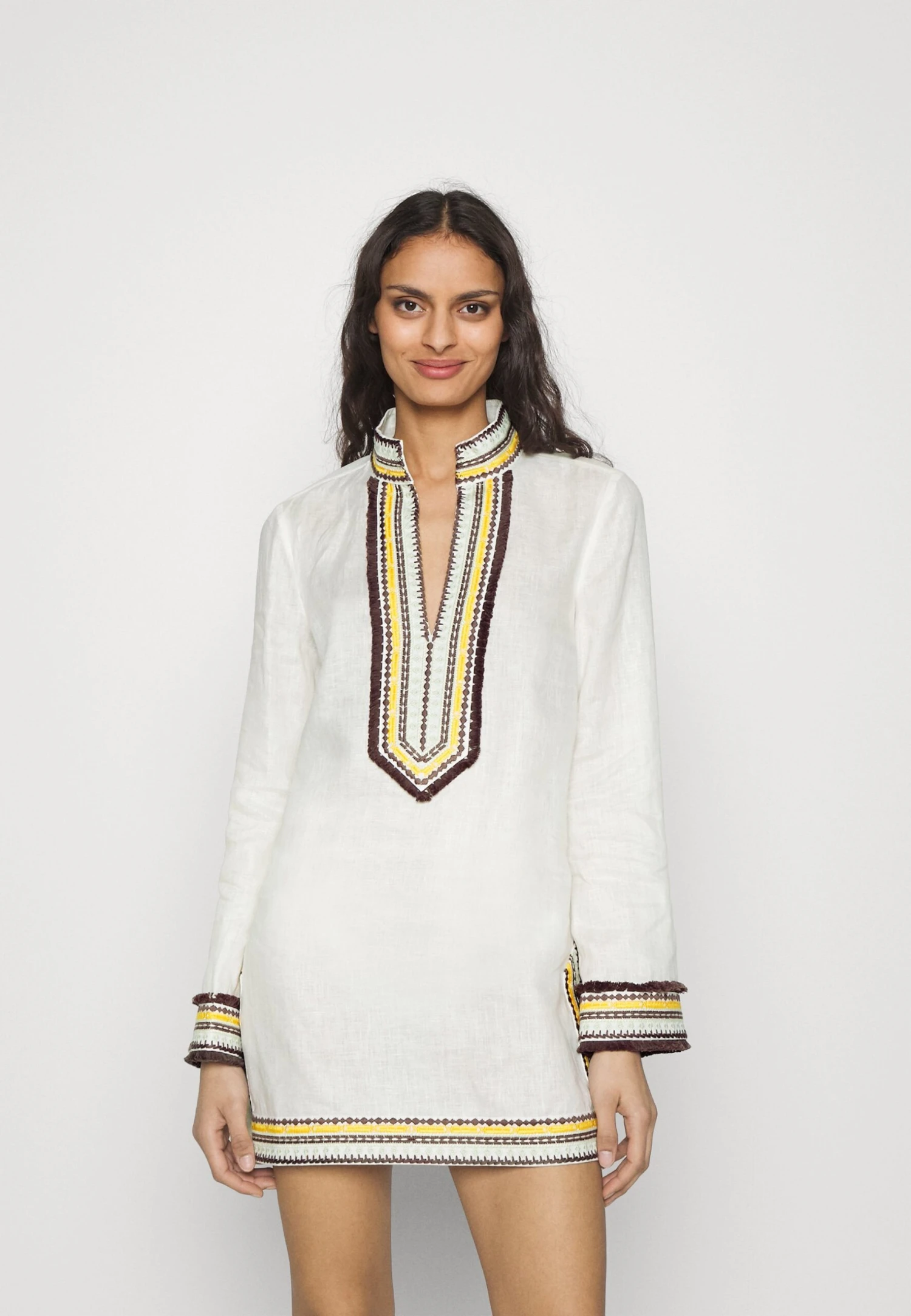 Tory Burch Embroidered Tory Tunic - Beach Accessory - Ivory 1 Tory Burch Embroidered Tory Tunic - Beach Accessory - Ivory