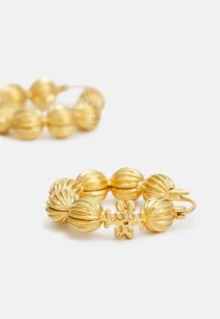 Tory Burch Roxanne Fluted Bead Hoop Earring - Earrings - Gold-Coloured -Tory Burch 88d87c1788904d189e068a5fb84b4871