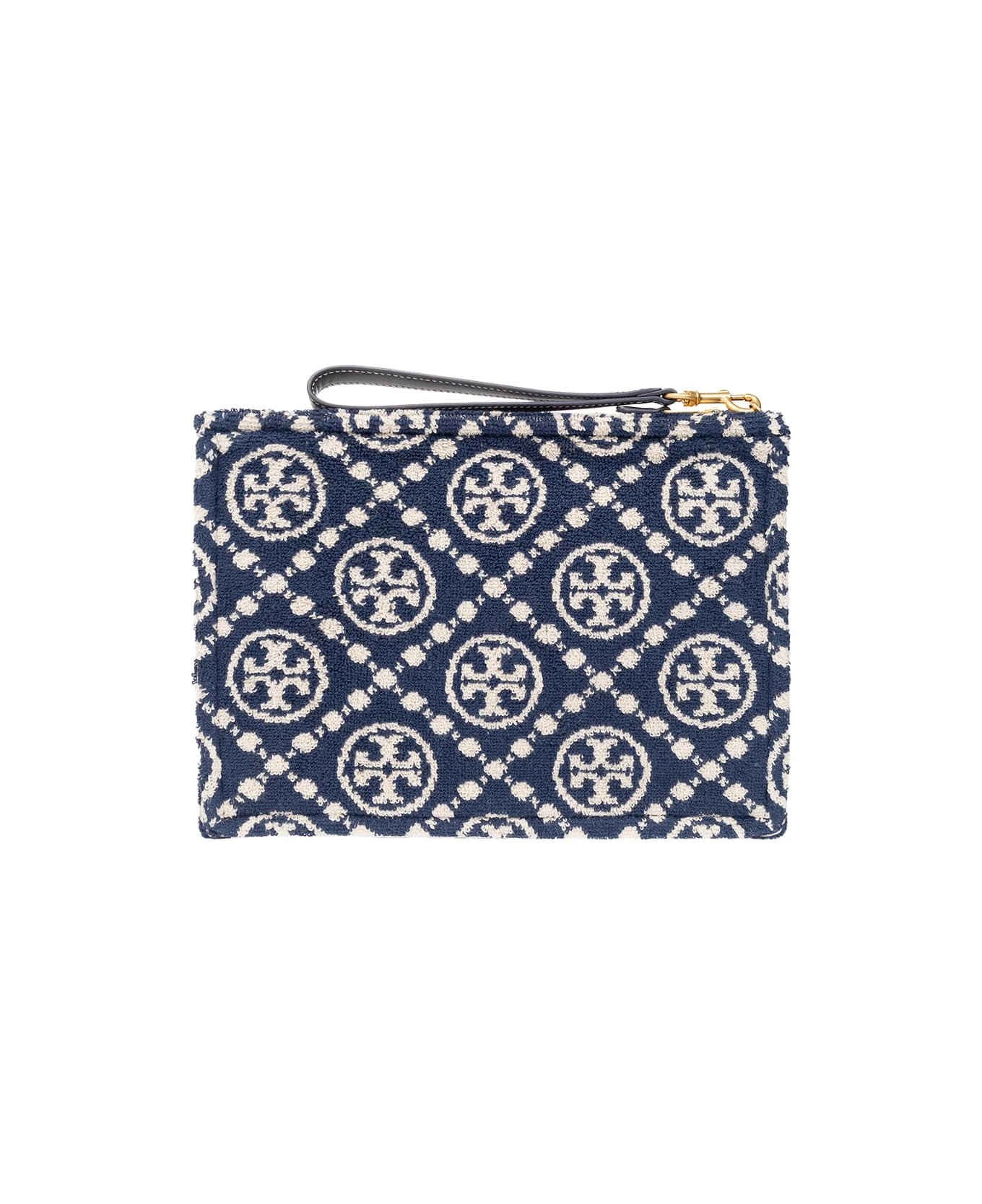 Tory Burch Blue T Monogram Terry Clutch Bag 2 Tory Burch Blue T Monogram Terry Clutch Bag - Image 2
