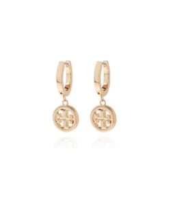 Tory Burch Miller Logo Charm Earrings