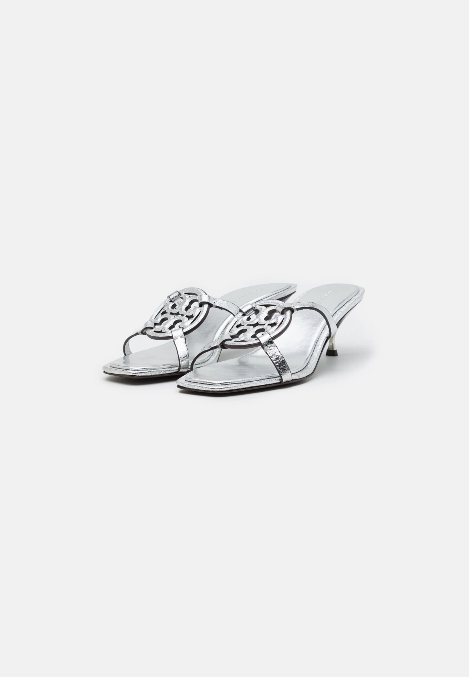 Tory Burch Geo Miller Low Heel - Heeled Mules - Silver 3 Tory Burch Geo Miller Low Heel - Heeled Mules - Silver - Image 3