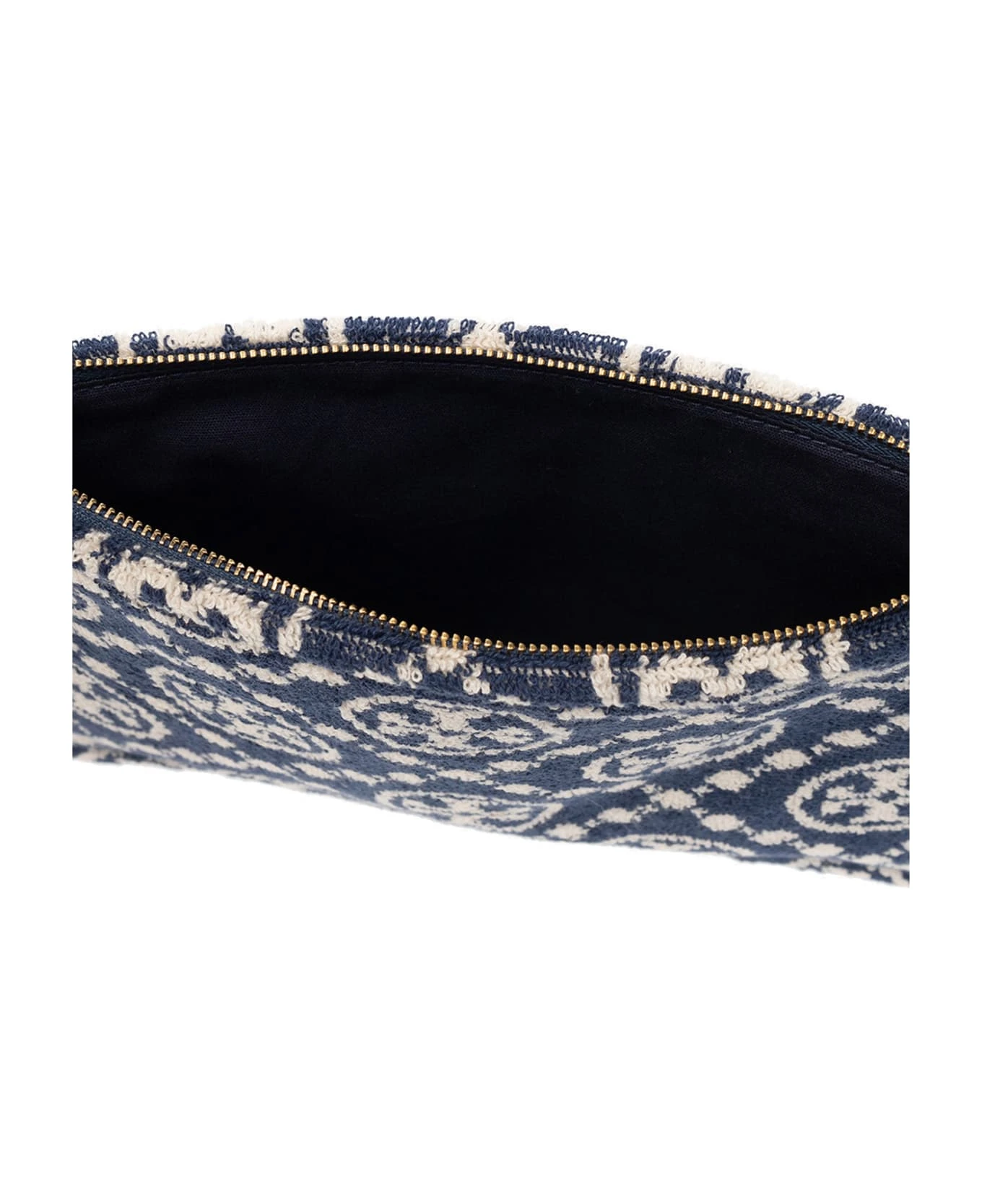 Tory Burch Blue T Monogram Terry Clutch Bag 4 Tory Burch Blue T Monogram Terry Clutch Bag - Image 4