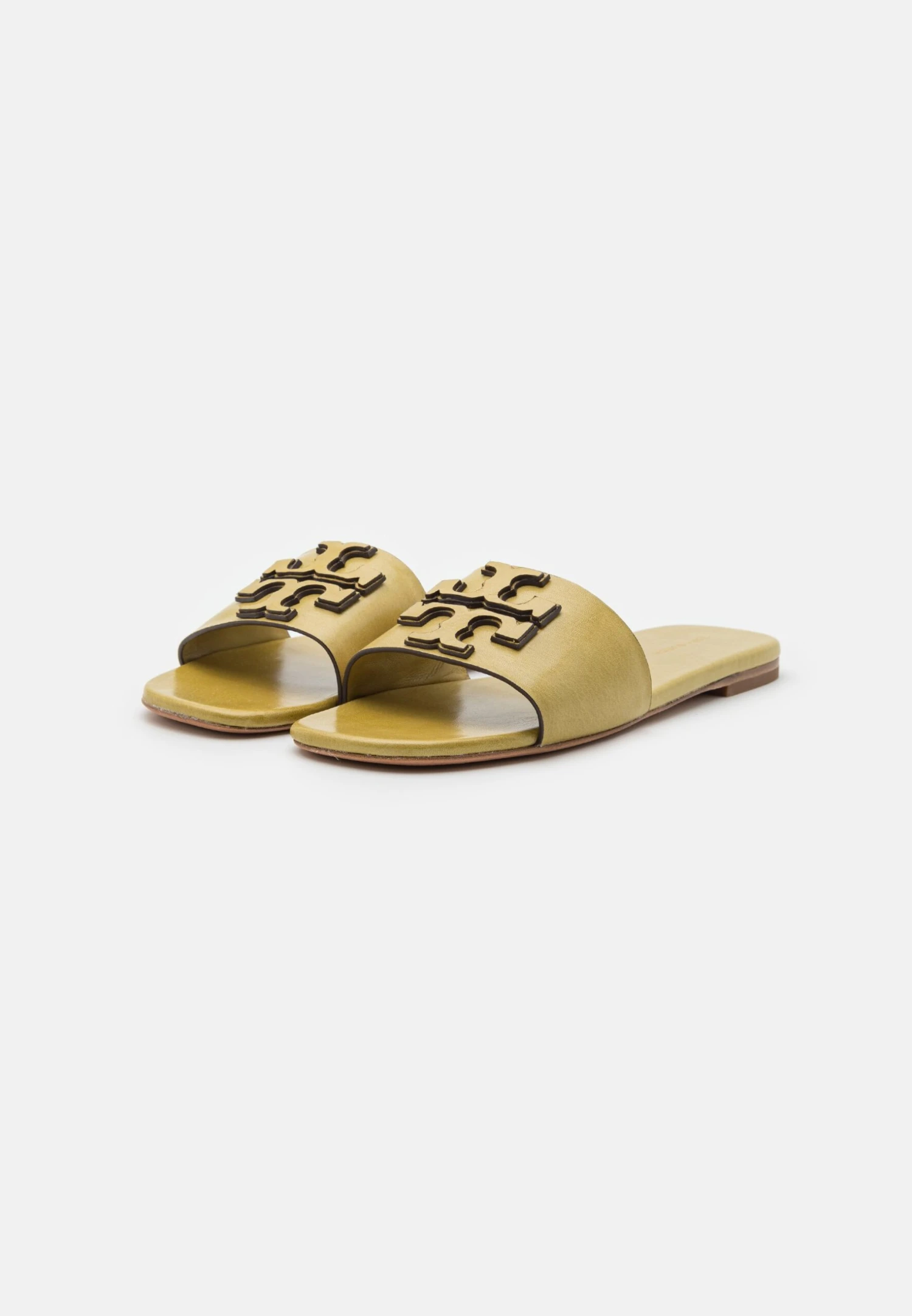 Tory Burch Double Stack Logo Slide - Mules - Roasted Pistachio 3 Tory Burch Double Stack Logo Slide - Mules - Roasted Pistachio - Image 3