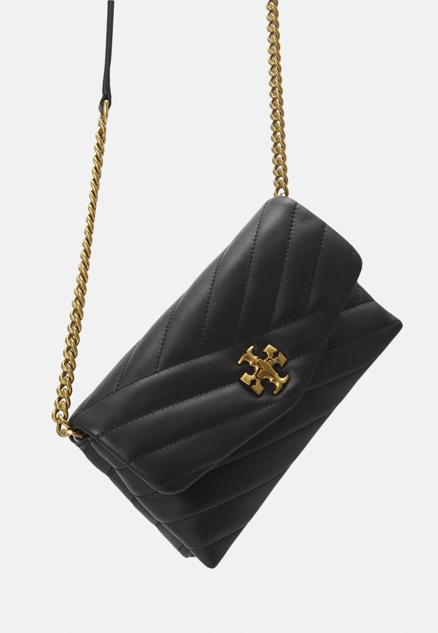 Tory Burch Kira Chevron Chain Wallet - Across Body Bag - Black 4 Tory Burch Kira Chevron Chain Wallet - Across Body Bag - Black - Image 4