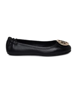 Tory Burch Black Leather Claire Ballet Flats