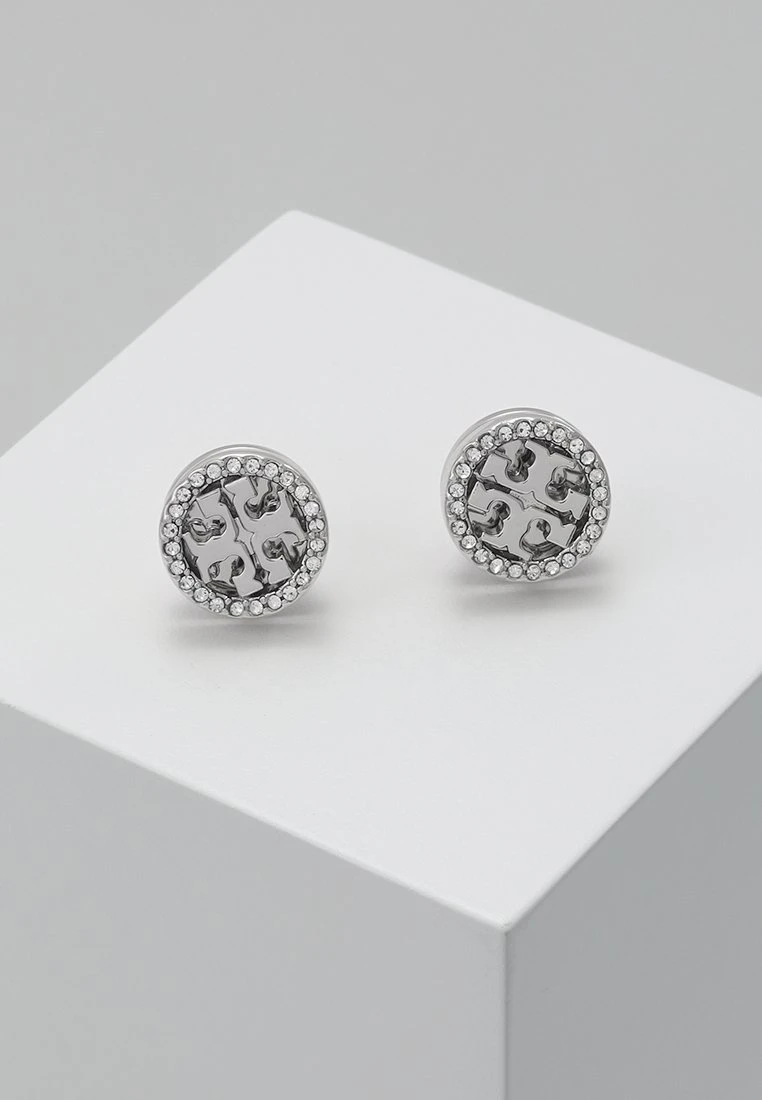 Tory Burch Logo CircleEarring - Earrings - Silver/Crystal 1 Tory Burch Logo CircleEarring - Earrings - Silver/Crystal