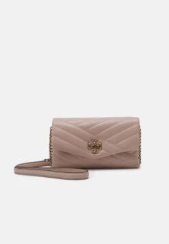 Tory Burch Kira Chevron Chain Wallet - Across Body Bag - Devon Sand