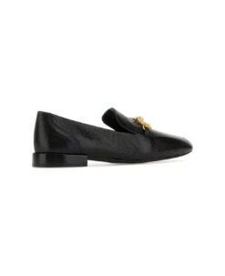 Tory Burch Black Leather Jessa Loafers -Tory Burch a747ff318bd26e7d772267bef5417035