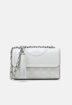 Tory Burch Fleming Small Convertible Shoulder - Across Body Bag - Blanc/Silver-Coloured