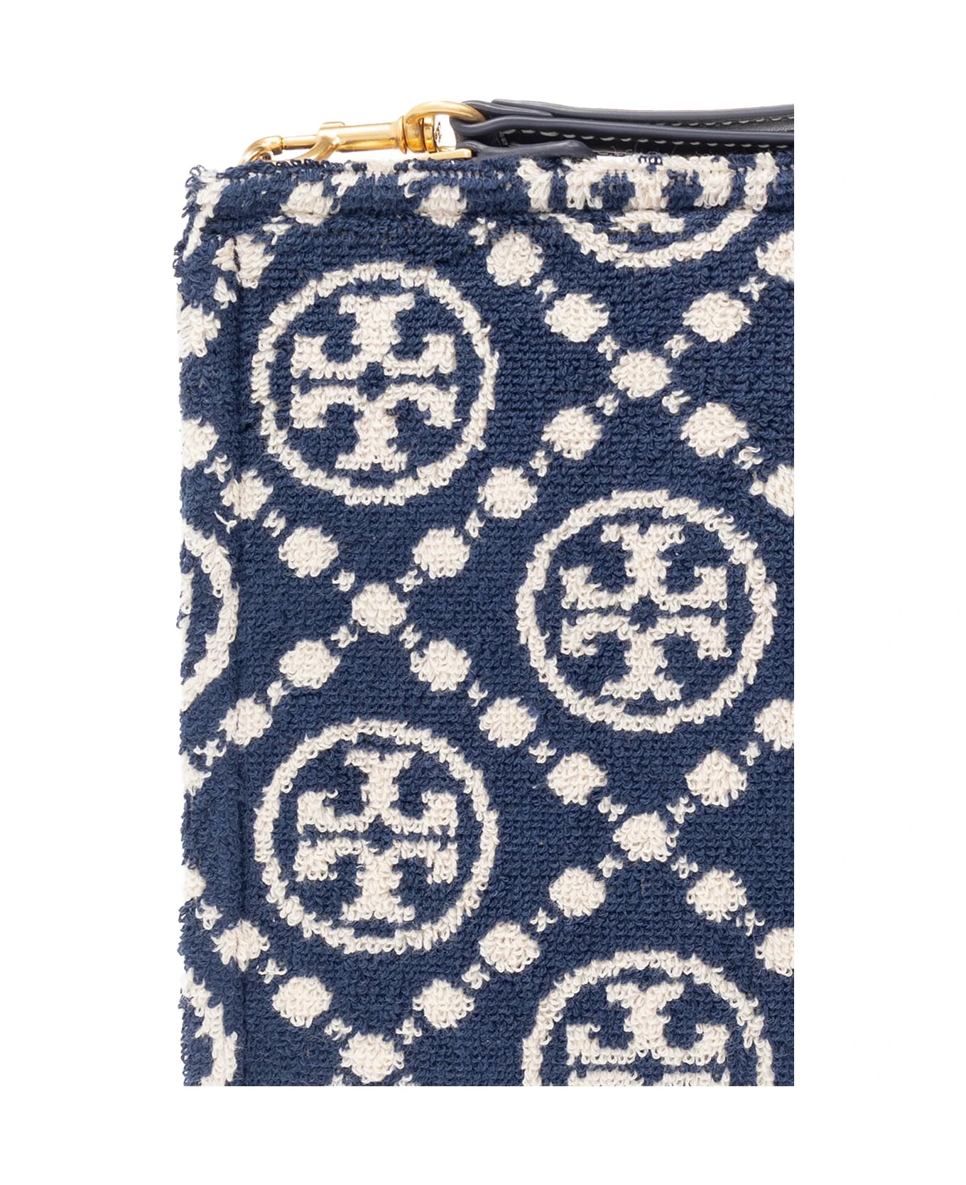 Tory Burch Blue T Monogram Terry Clutch Bag 5 Tory Burch Blue T Monogram Terry Clutch Bag - Image 5